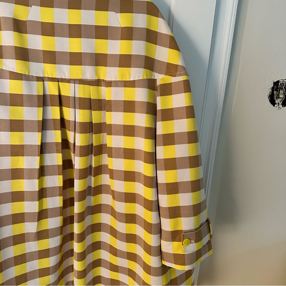 Anthropologie Maeve Yellow and Brown Gingham Coat - Picture 6 of 9